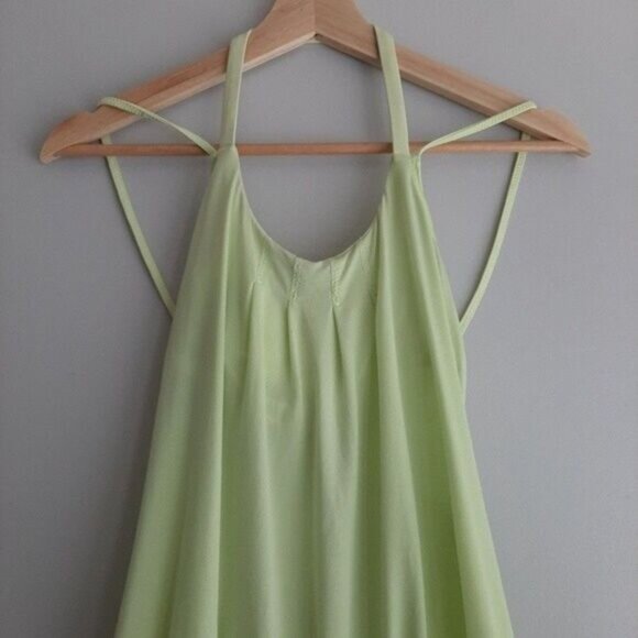 LULULEMON Neon Green Tank Top Draped Back Sz 4 Flawed - Picture 5 of 12